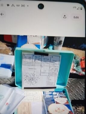 Aqua Sewing/Needlework Kit Case